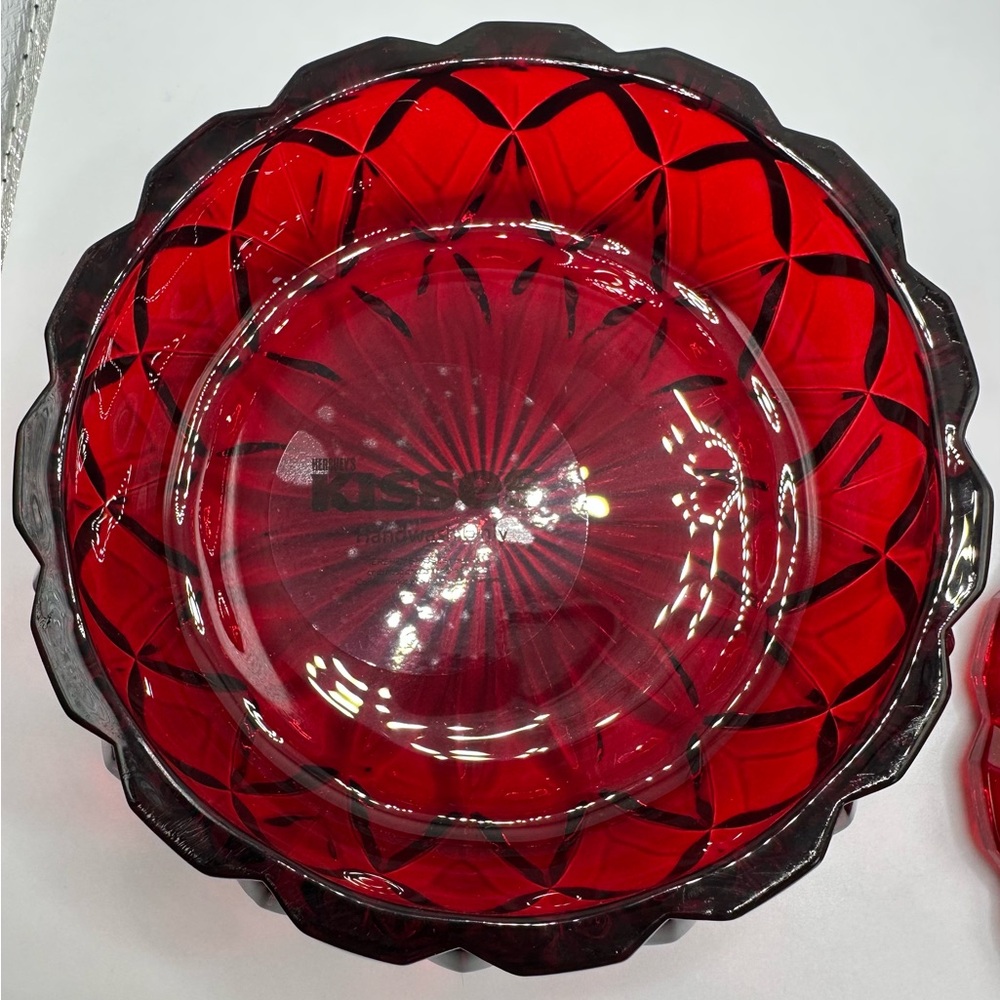 Godinger Red Crystal Hershey’s Kiss Candy Dish - Picture 2 of 6